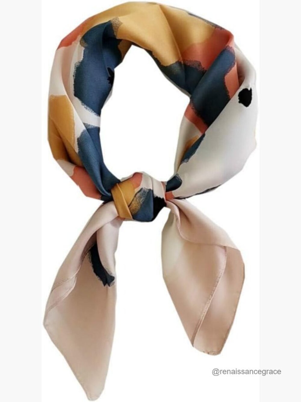 Silk Feeling Satin Square Scarf 27.5x27.5 Inches Multi-Use Head Neck Accessory